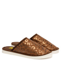Women's Home slippers ROXY, LeopardPrint Light Brown