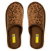 Women's Home slippers ROXY, LeopardPrint Light Brown