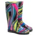 Women's High Wellies with print, Rainbow