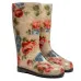 Women's High Wellies with print, Gray rose